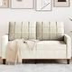 vidaXL Canapé à 2 places Crème 120 cm Velours