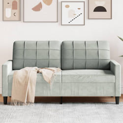 Canapé à 2 places Gris clair 140 cm Velours - Vidaxl