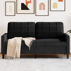 Canapé à 2 places Noir 140 cm Velours Vidaxl
