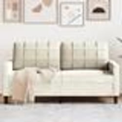 vidaXL Canapé à 2 places Crème 140 cm Velours