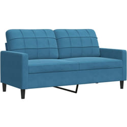 Canapé à 2 places Bleu 140 cm Velours Vidaxl