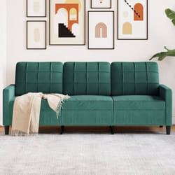 Vidaxl - Canapé à 3 places Vert foncé 180 cm Velours