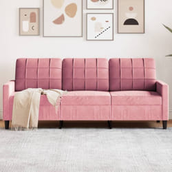 Vidaxl - Canapé à 3 places Rose 180 cm Velours
