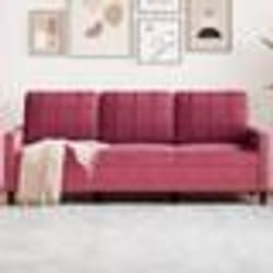 vidaXL Canapé à 3 places Rouge bordeaux 180 cm Velours