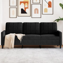 Vidaxl - Canapé à 3 places Noir 180 cm Velours