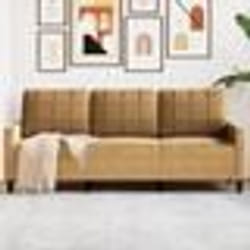 vidaXL Canapé à 3 places Marron 180 cm Velours