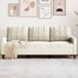 vidaXL Canapé à 3 places Crème 180 cm Velours
