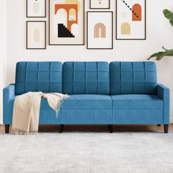 Vidaxl - Canapé à 3 places Bleu 180 cm Velours