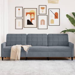 Canapé à 3 places Gris foncé 210 cm Velours - Vidaxl