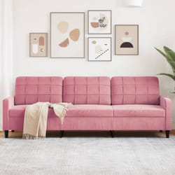Vidaxl - Canapé à 3 places Rose 210 cm Velours