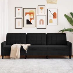 Vidaxl - Canapé à 3 places Noir 210 cm Velours