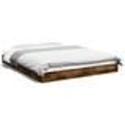 vidaXL Cadre de lit sans matelas chêne fumé 160x200 cm bois ingénierie - 160 x 200 cm