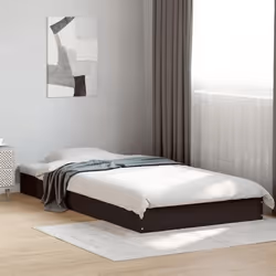vidaXL Cadre de lit sans matelas noir 100x200 cm bois d'ingénierie - 100 x 200 cm