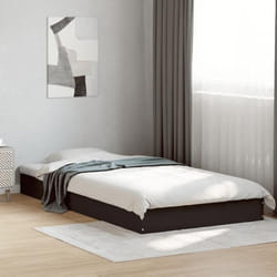 vidaXL Cadre de lit sans matelas noir 100x200 cm bois d'ingénierie - 100 x 200 cm