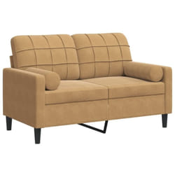 Vidaxl - Canapé 2 places avec oreillers décoratifs brun 120 cm velours