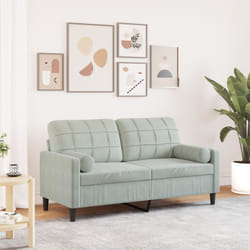 Vidaxl - Canapé 2 places avec oreillers gris clair 140 cm velours