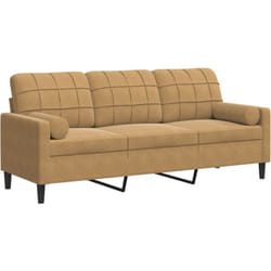 Vidaxl - Canapé 3 places avec oreillers décoratifs marron 180 cm velours