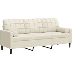 Vidaxl - Canapé 3 places avec oreillers décoratifs crème 180 cm velours