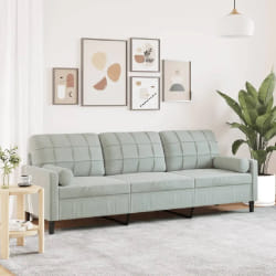 VIDAXL Gris clair 3 places 210 cm