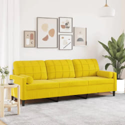vidaXL Canapé 3 places - Jaune