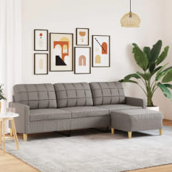 vidaXL Canapé + Repose-pieds Taupe