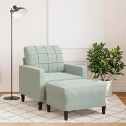 VIDAXL Fauteuil avec repose-pied - Gris clair