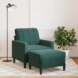 vidaXL Fauteuil 60 cm Velours - Vert foncé