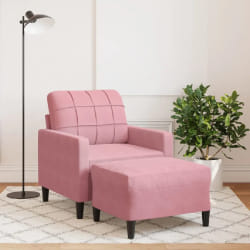 vidaXL Fauteuil avec repose-pied - Rose