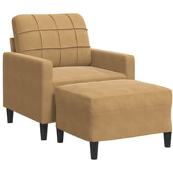 Vidaxl - Fauteuil avec repose-pied Marron 60 cm Velours