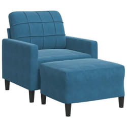 Vidaxl - Fauteuil avec repose-pied Bleu 60 cm Velours