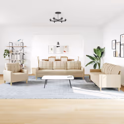VidaXL 3278289 Ensemble de meubles de salle à manger Crème