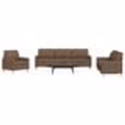 vidaXL Ensemble de canapés 3 pcs marron tissu canapé siège de canapé canapé relax canapé confort fauteuil de télévision