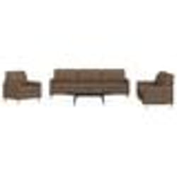 vidaXL Ensemble de canapés 3 pcs marron tissu canapé siège de canapé canapé relax canapé confort fauteuil de télévision