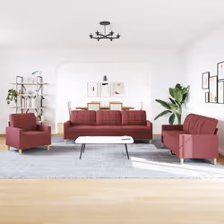 VidaXL 3278293 Ensemble de meubles de salle à manger Rouge