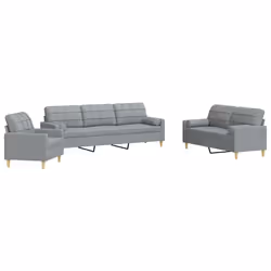 VidaXL 3278295, Gris, mousse, Métal, Polyester, 2,26 m, 77 cm, 80 cm