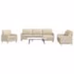 vidaXL Ensemble de canapés 4 pcs avec repose-pied crème tissu