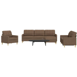 Vidaxl - Ensemble De Canapés 4 Pcs Avec Repose-pied Marron Tissu