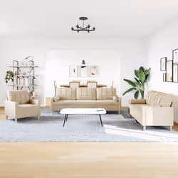 VidaXL 3278305 Ensemble de meubles de salle à manger Crème