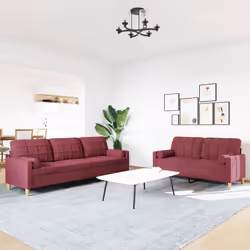 VidaXL 3278325 Ensemble de meubles de salle à manger Rouge
