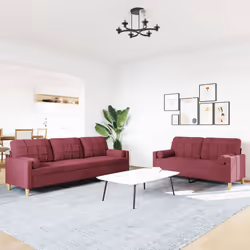 VidaXL 3278341 Ensemble de meubles de salle à manger Rouge