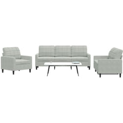 Vidaxl - Ensemble de canapés 3 pcs avec coussins Gris clair Velours