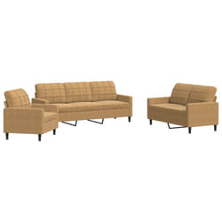 Vidaxl - Ensemble de canapés 3 pcs avec coussins Marron Velours