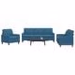 vidaXL Ensemble de canapés 3 pcs avec coussins Bleu Velours