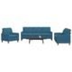 vidaXL Ensemble de canapés 3 pcs avec coussins Bleu Velours