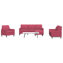 vidaXL Ensemble de canapés 4 pcs avec coussins Rouge bordeaux Velours