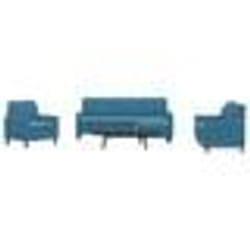 vidaXL Ensemble de canapés 4 pcs avec coussins Bleu Velours