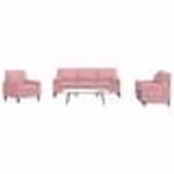 vidaXL Ensemble de canapés 3pcs et coussins et traversins rose velours