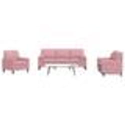 vidaXL Ensemble de canapés 3pcs et coussins et traversins rose velours