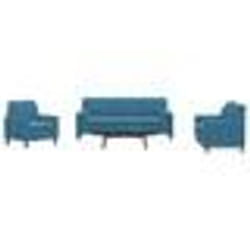 vidaXL Ensemble de canapés 3pcs et coussins et traversins bleu velours