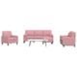 vidaXL Ensemble de canapés 4pcs et coussins et traversins rose velours